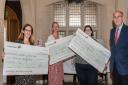 Madi Wilkie from Uttlesford Children's Clothing Bank,  Julie Crawford from Opendoor, Sophie Durlacher from Uttlesford Foodbank and Councillor Richard Porch, who served as Saffron Walden's mayor from 2021-2022.