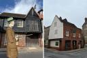 Lock, livestock, and barrel - an armed guard protected the meat hanging up outside a Rochford butcher's shop.