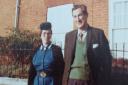 Nurse Winifred Rogers (left) pictured with her husband outside their home