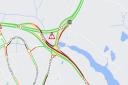 Crash - Heavy traffic on the A12 near J29