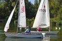 Charles Adams leads Mike Caddy at Stanborough Lakes. Picture: VAL NEWTON