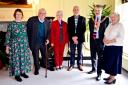 Therese Evans, vice chair of WEC; Professor Martin Biddle, director of WEC  Lady Mayoress; Fred Lyon; Mayor Gordon-Smith and Barbara Bryant, chair of WEC