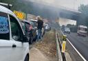 Smoke across the A120 westbound carriageway at Braintree today (July 21)