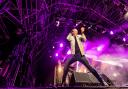 Jim Kerr of Simple Minds on stage at the Heritage Live concert at Audley End House & Gardens in Essex.