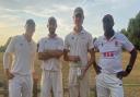 James Woodmore, Graham Milbank, Luke Wharton and Joe Grant of Aythorpe Roding after the win over Great Baddow.