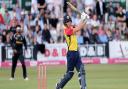 Daniel Lawrence hits out for Essex Eagles against Glamorgan in the Vitality Blast