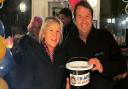 The Ukraine fundraiser at Rumblebees, Felsted, included cash donation buckets for Felsted charity UK-Aid