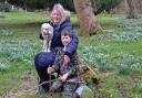 Visitors enjoying the snowdrops during an open day at the Gardens of Easton Lodge