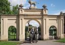 Carriages in front of the Audley End estate, a major Essex tourist attraction