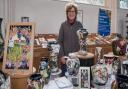 Moorcroft owner Maureen Edwards at Thaxted Parish Church's Christmas Fayre