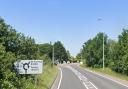 Warners Farm roundabout at the end of Essex Regiment Way between Great Dunmow and Chelmsford