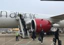 The New York Jets 'touchdown' at Stansted ahead of their NFL game in Tottenham on Friday, October 8