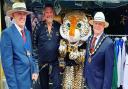 Great Dunmow mayor Patrick Lavelle (far right) with deputy mayor Alex Armstrong, and members of Dunmow Tae Kwon-Do at Great Dunmow Summer Market