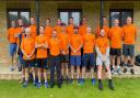 The group at Takeley Cricket Club before setting off for a 48-mile 'Home of Cricket Walk' in memory of Malcolm Brown