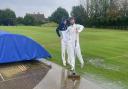 Jack Stevens and Sam Gravatt help sort out Aythorpe Roding Cricket Club's unwanted new swimming pool.