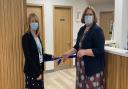 Clare Panniker and Karen Travis cut the ribbon on the new chemotherapy treatment centre at Broomfield Hospital