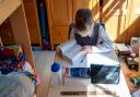 A child studying at home