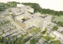 An artists impression of the new Princess Alexandra Hospital, Harlow