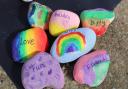 Children from Dunmow St Mary's Primary School painted cairn stones