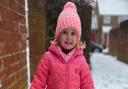 Lottie, aged two, enjoying the snow in Great Dunmow