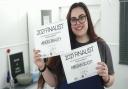 Beauty therapist Megan Scott with her shortlist certificate