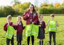 Great Dunmow Primary School received high-vis kit bags donated by Barratt and David Wilson Homes for Road Safety Week