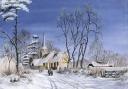 A snowy scene by Debbie Goodman for Dunmow Art Group