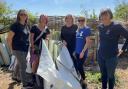 Volunteers recycled tree guards at Old Park Meadow