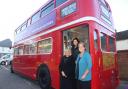 June Humphreys. Victoria Dash and Sara Moutard at the carers' rights campaign bus