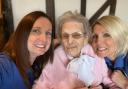 Hettie celebrating her 105th birthday with care home staff