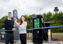 Gareth Powell and Lara Navetta open the new EV charging hub