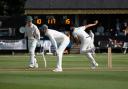 Monty Panesar bowling at Saffron Walden. Picture: IAIN WALKER