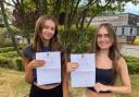 Jess and Maiya from Helena Romanes School with their A-level results