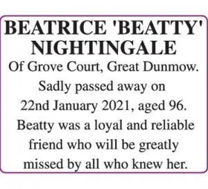 BEATRICE BETTY NIGHTINGALE