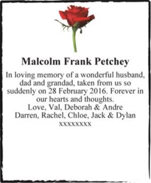 Malcolm Frank Petchey