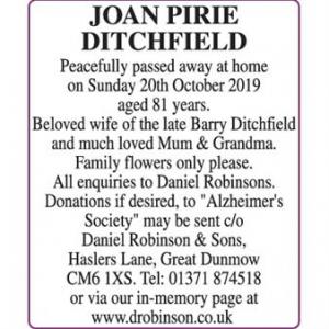 JOAN PIRIE DITCHFIELD