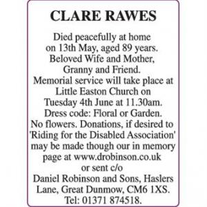 CLARE RAWES