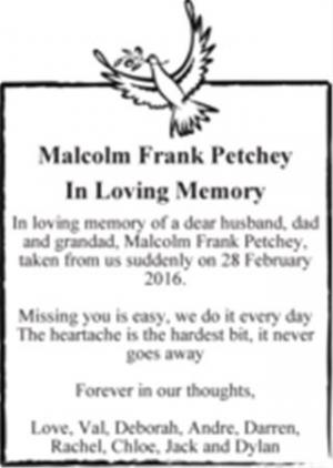 Malcolm Frank Petchey