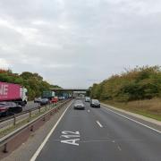 There are delays on the A12 at Kelvedon amid planned fuel protests