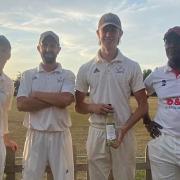 James Woodmore, Graham Milbank, Luke Wharton and Joe Grant of Aythorpe Roding after the win over Great Baddow.