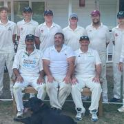 High Roding Cricket Club third team - back row: Jack Anders, Charlie Smith, Henry Welland, Tom Hart, Ollie Hart, Mark Andres, Charlie Martin, Alistair Bushell. Front row: Jonny Smith, Tom Shrager, Paul Welland.