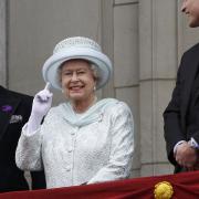 Queen Elizabeth II on her diamond jubilee (2012), with her son (now King Charles III) and grandson (now William, Prince of Wales)