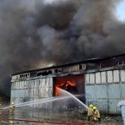 Firefighters are battling a large industrial unit blaze in Braintree