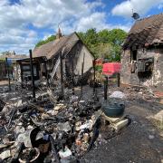 Damaged caused by a fire in Great Bardfield, Essex