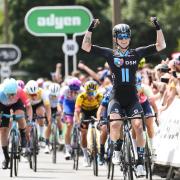 Lorena Wiebes of Team DSM wins stage two of the 2022 Women's Tour of Britain into Harlow.