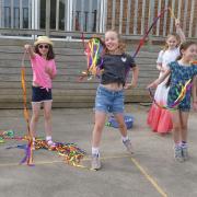 Students having fun at a charity day at St Thomas More School, Saffron Walden