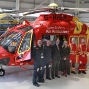 The Earl and Countess of Wessex with members of Essex and Herts Air Ambulance Critical Care Team at North Weald