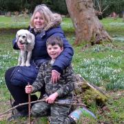 Visitors enjoying the snowdrops during an open day at the Gardens of Easton Lodge