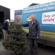 Archive: Stephen Hogben helping out with Farleigh's 2020 Christmas tree recycling