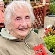 Olive with a tambourine at Mountfitchet House